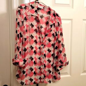 Pink patterned blouse C.B. collections size XL